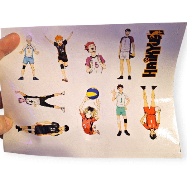 Plancha de stickers Haikyuu, 10 calcos diferentes tamaños