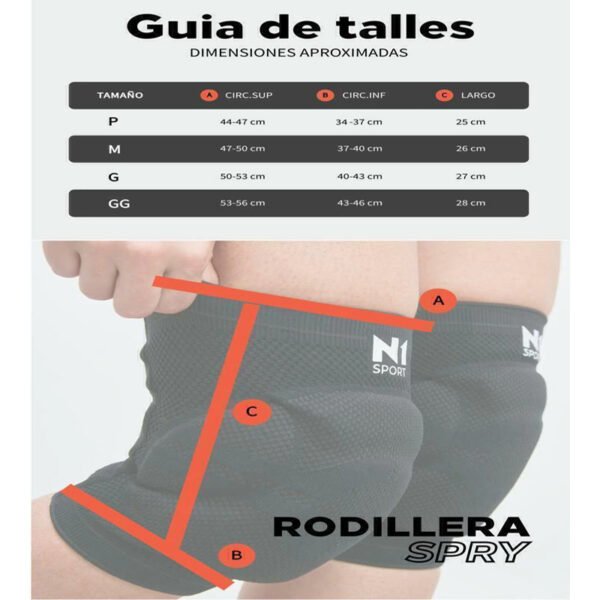 RODILLERAS N1. Blanco / Negro - Imagen 4