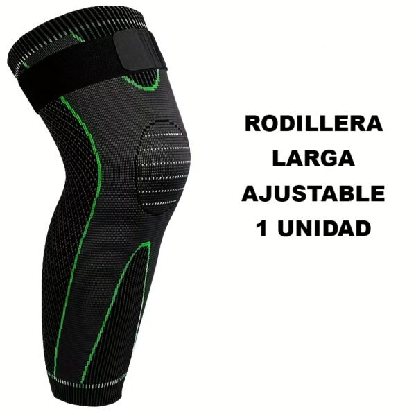 Rodillera larga ajustable. Anatómica / respirable. 1 Unidad