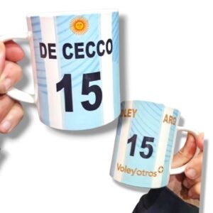 Taza personalizada SELECCION de voley. Ponele tu nombre y número