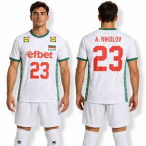 Remera BULGARIA Selección VOLEY 2026 A. NIKOLOV Blanca (réplica)